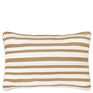 Yard Cinnamon Woven Stripe Cotton Cushion